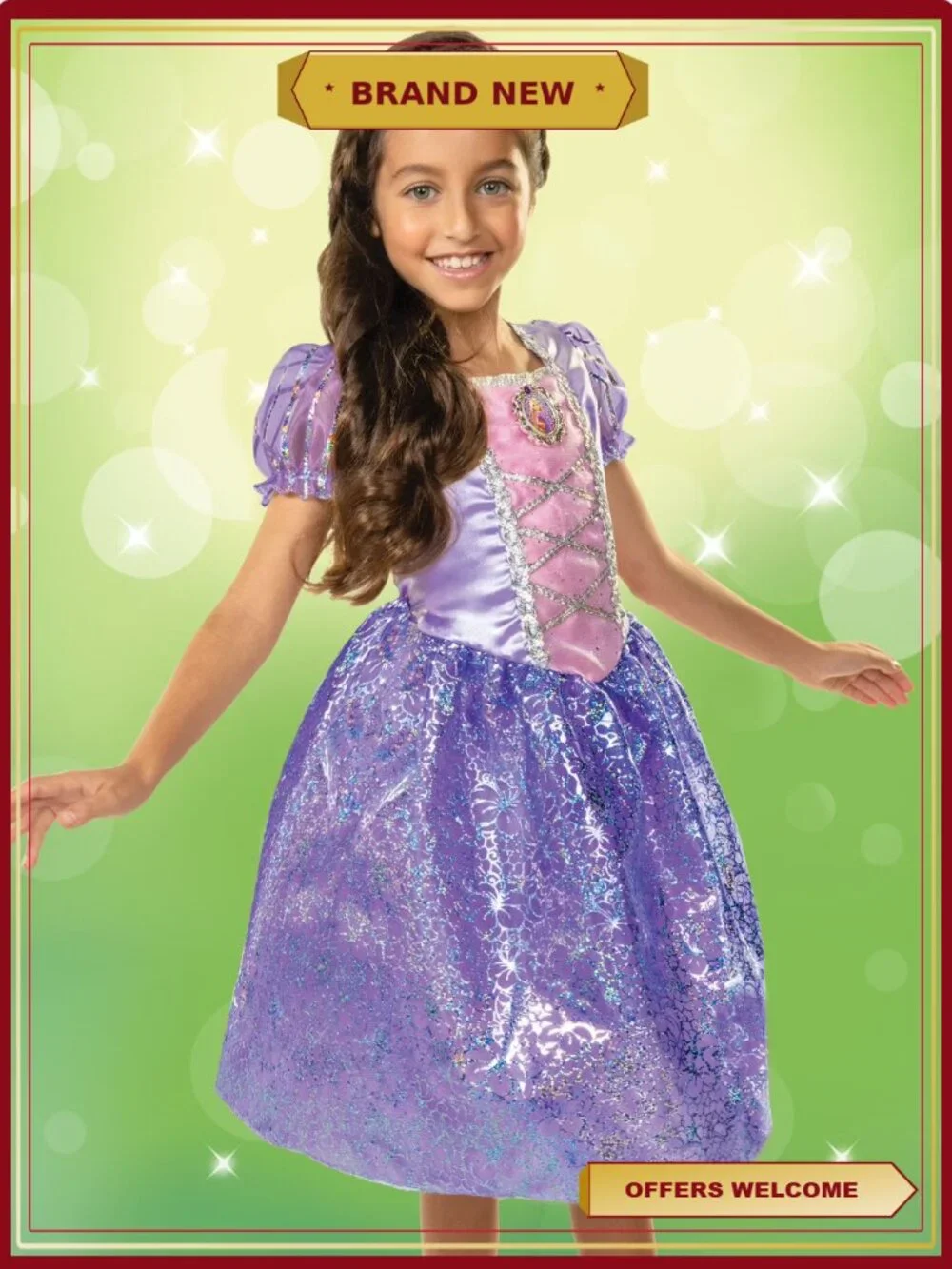 Disney Princess Rapunzel Play Dress Costume Pretend Play Child Size 4-6X